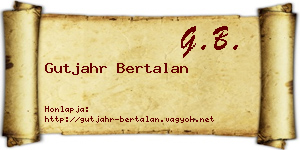 Gutjahr Bertalan névjegykártya